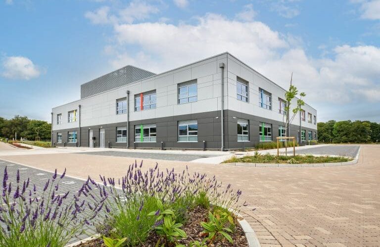 Porton Science Park building and landscaped grounds